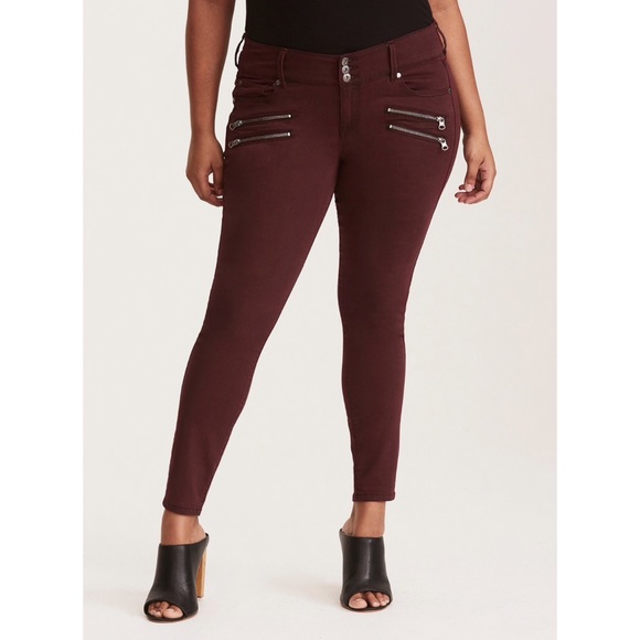 torrid Denim - Torrid Zip Jegging Burgundy Size 18